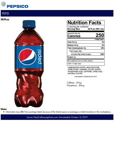 Pepsi Product Fact Sheet