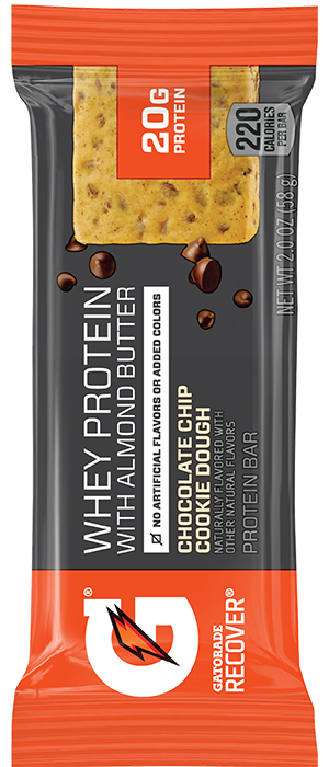 Gatorade Recover Whey Protein w Almond Butter Bar - Choc Chip Cookie Dough