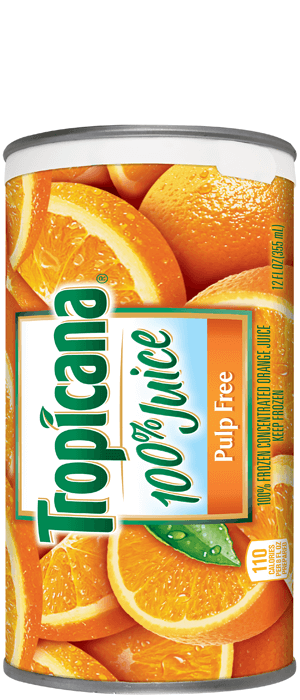 Tropicana 100% Orange Juice Pulp Free (frozen)