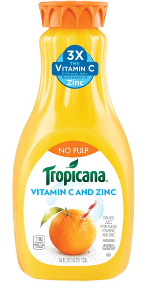 Tropicana Pure Premium - Orange Juice - Vitamin C + Zinc (No Pulp)